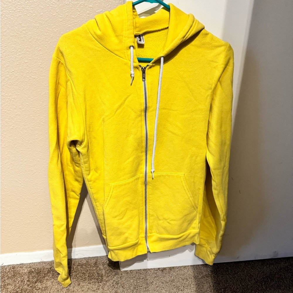 American Apparel Yellow Zip-Up Hoodie